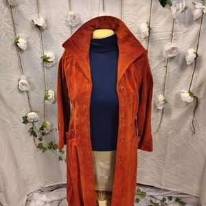 Women's Orange Suede Coat